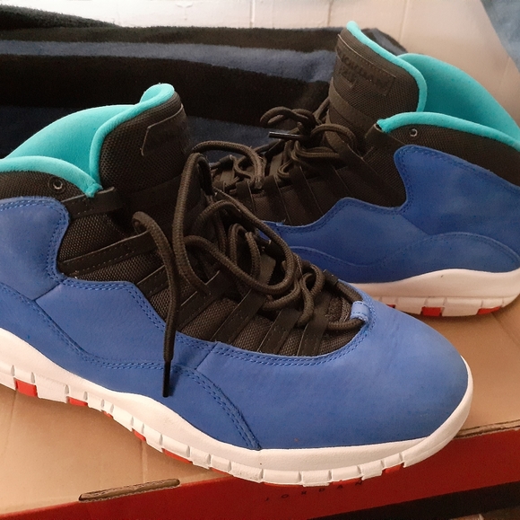 blue and orange jordan 10